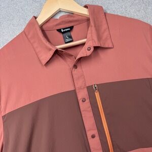 Cotopaxi Sumaco Long Sleeve Shirt Mens L Brick Red Colorblock Stretch Outdoor